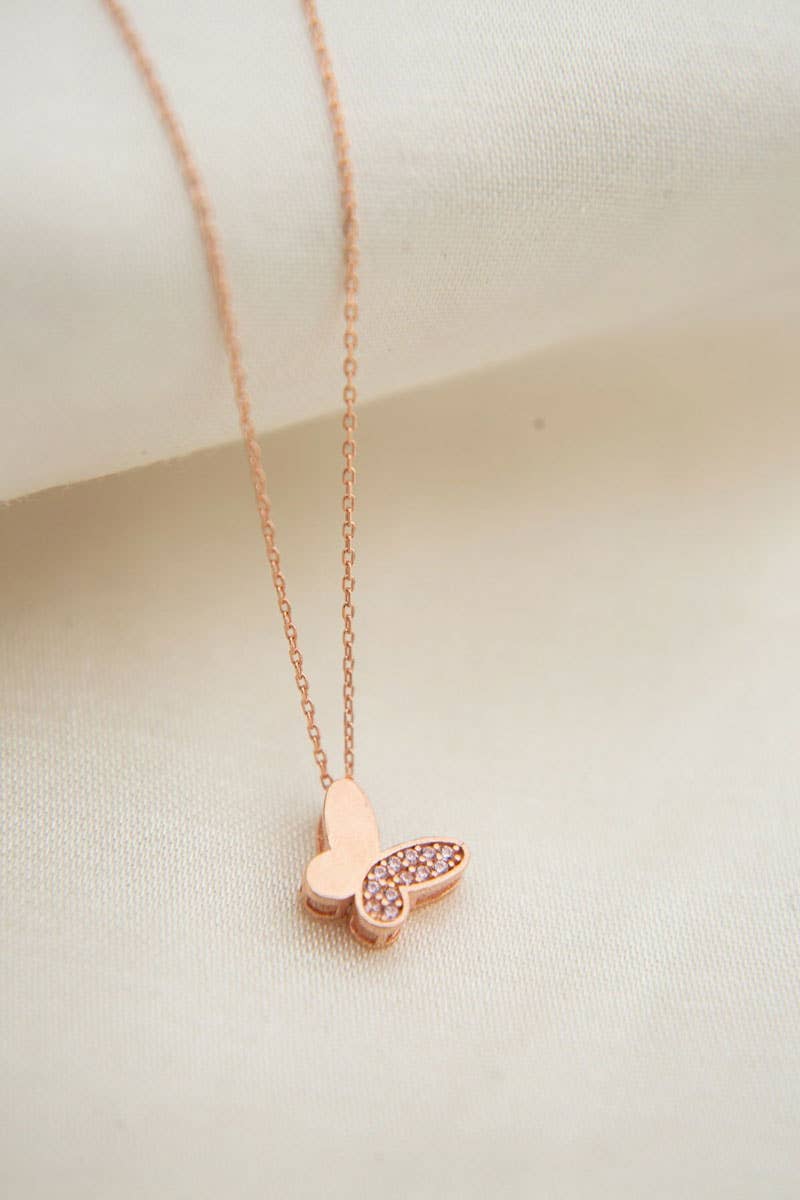 Einzelstück - 14K Gold Plated Farfalle Necklace - Butterfly pendant Necklace - Gold Necklaces Gift for Women