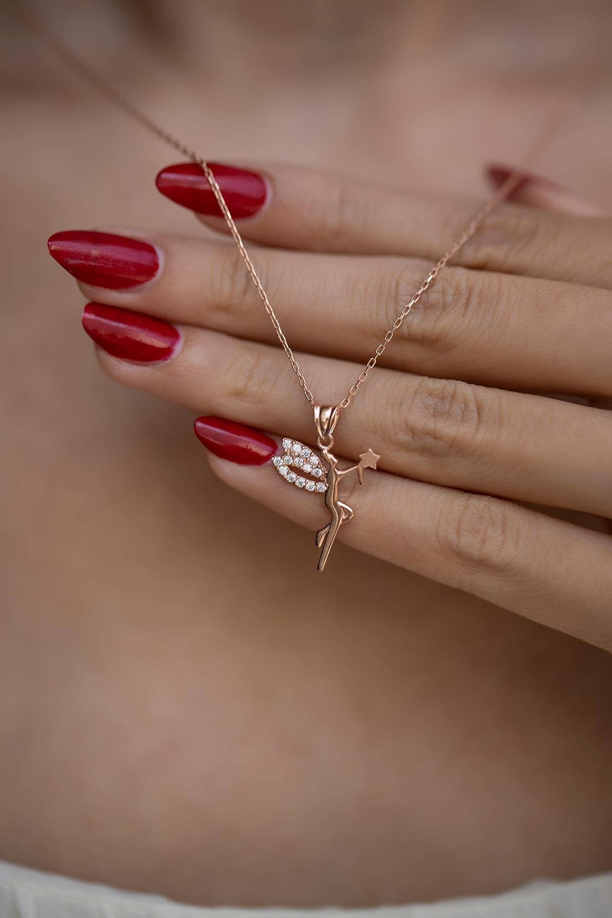 Einzelstück - 14K Gold Plated Fairy Necklace - Fairy Gold Necklace - Gold Necklaces Gift for Women