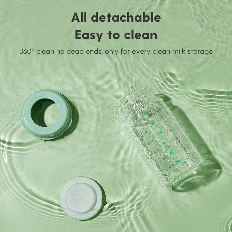 Biberon en verre à col large pour lait maternel, sans BPA, compatible avec les glacières à lait maternel (180 ml)