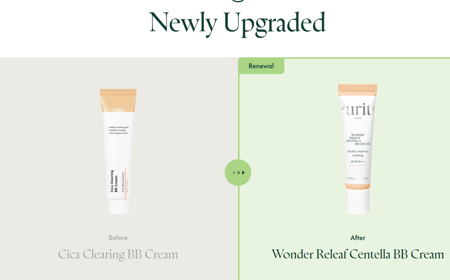 PURITO Wonder Releaf Centella BB Cream 30ml ( PURITO Cica Clearing BB Cream 30ml)
