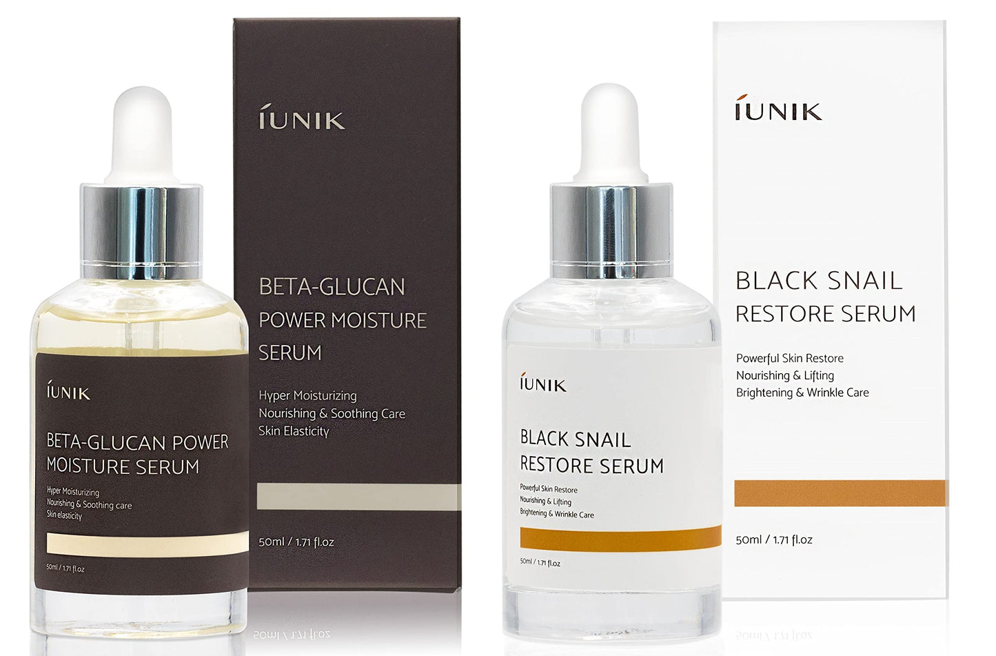 iUNIK Beta Glucan Power Moisture Serum 50m + iUNIK Black Snail Restore Serum 50ml