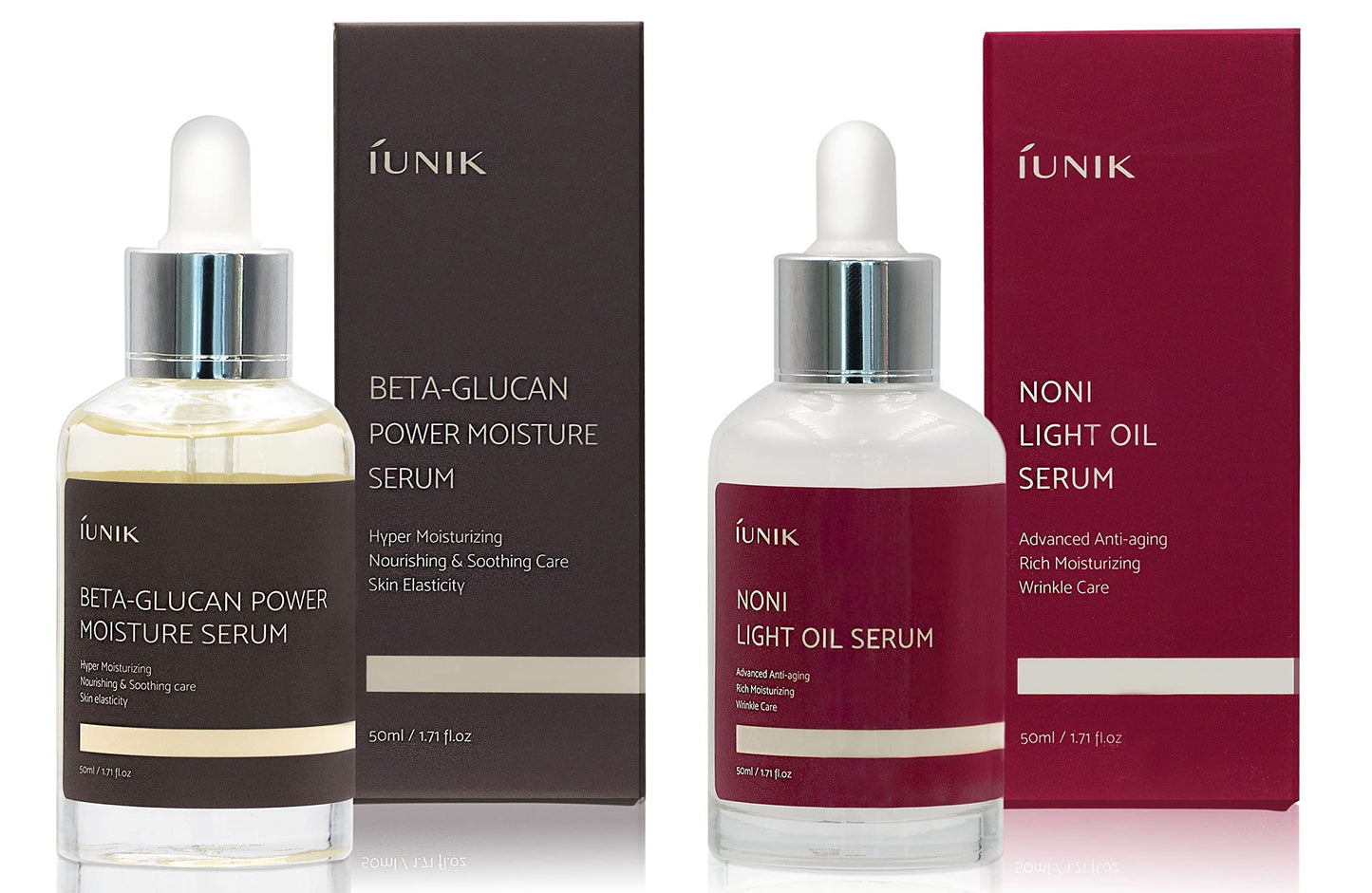 iUNIK Beta Glucan Power Moisture Serum 50ml + iUNIK Noni Light Oil Serum 50ml