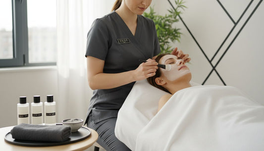 professional facial mask application