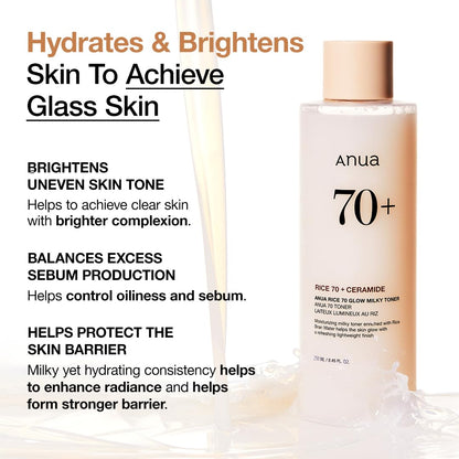 ANUA RICE 70 GLOW MILKY TONER 250ml
