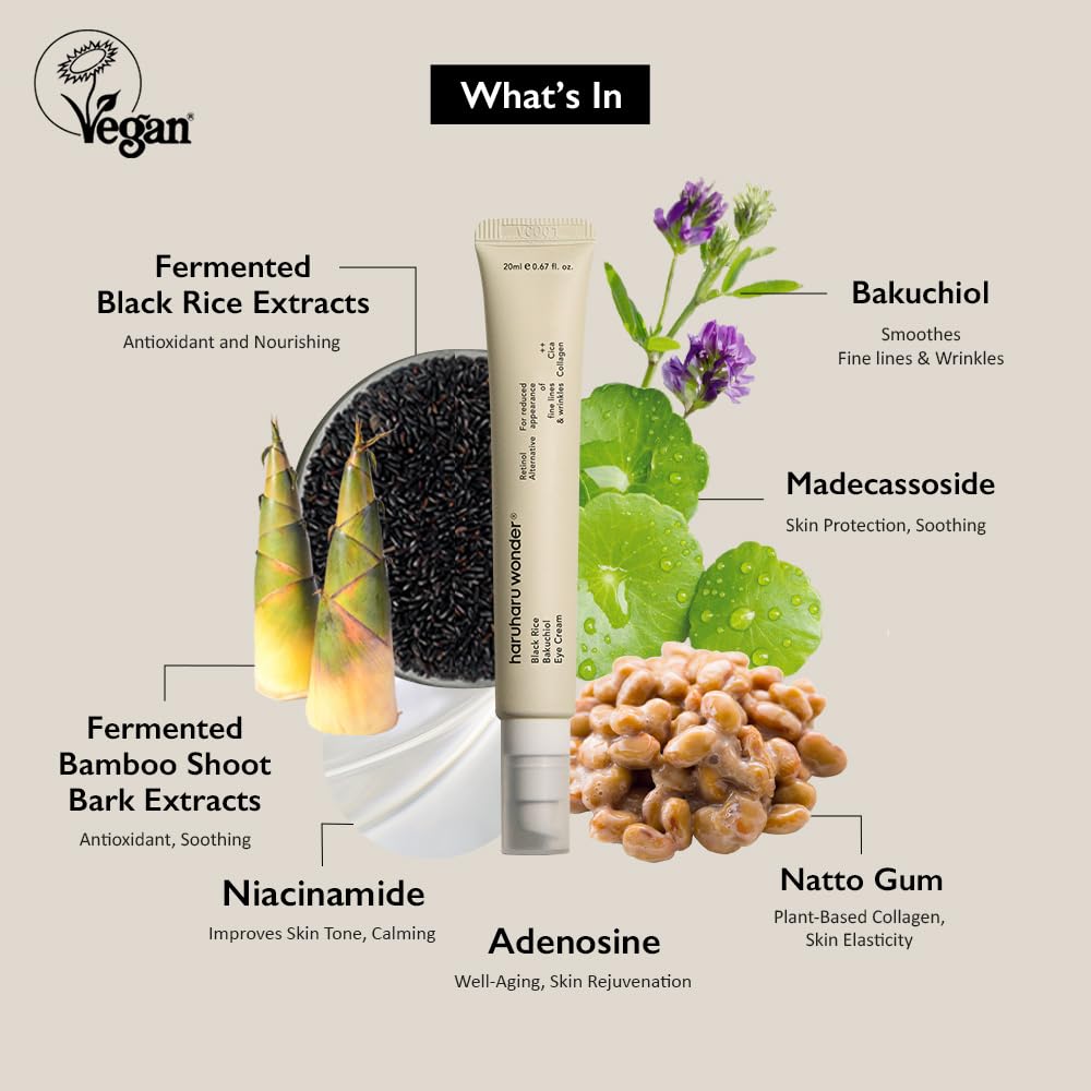 haruharu wonder Black Rice Bakuchiol Eye Cream  20ml, 2pcs