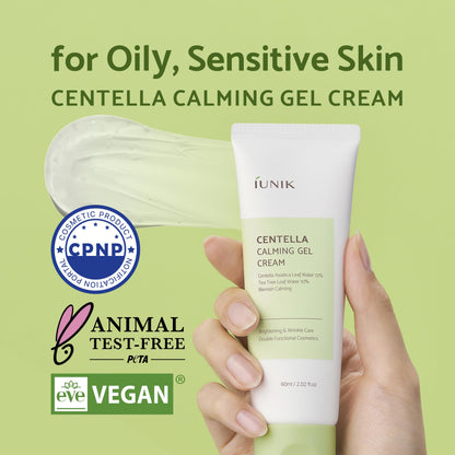 iUNIK Centella Calming Gel Cream 60ml + iUNIK Centella Mild Cleansing Foam, 120ml