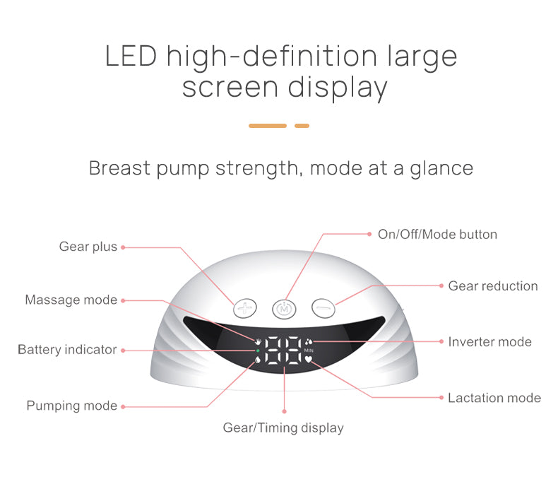 Wearable Electric Breast Pump for Nursing Mother Breast Feeding Pump BPA-Free Hands-Free 4 Modes and 12 Levels Breast Pump with Hands-Free LED Display with Portable Electric Breastfeeding Pump, for Baby Milk 210 ml 19mm 21mm 24mm 2 pieces