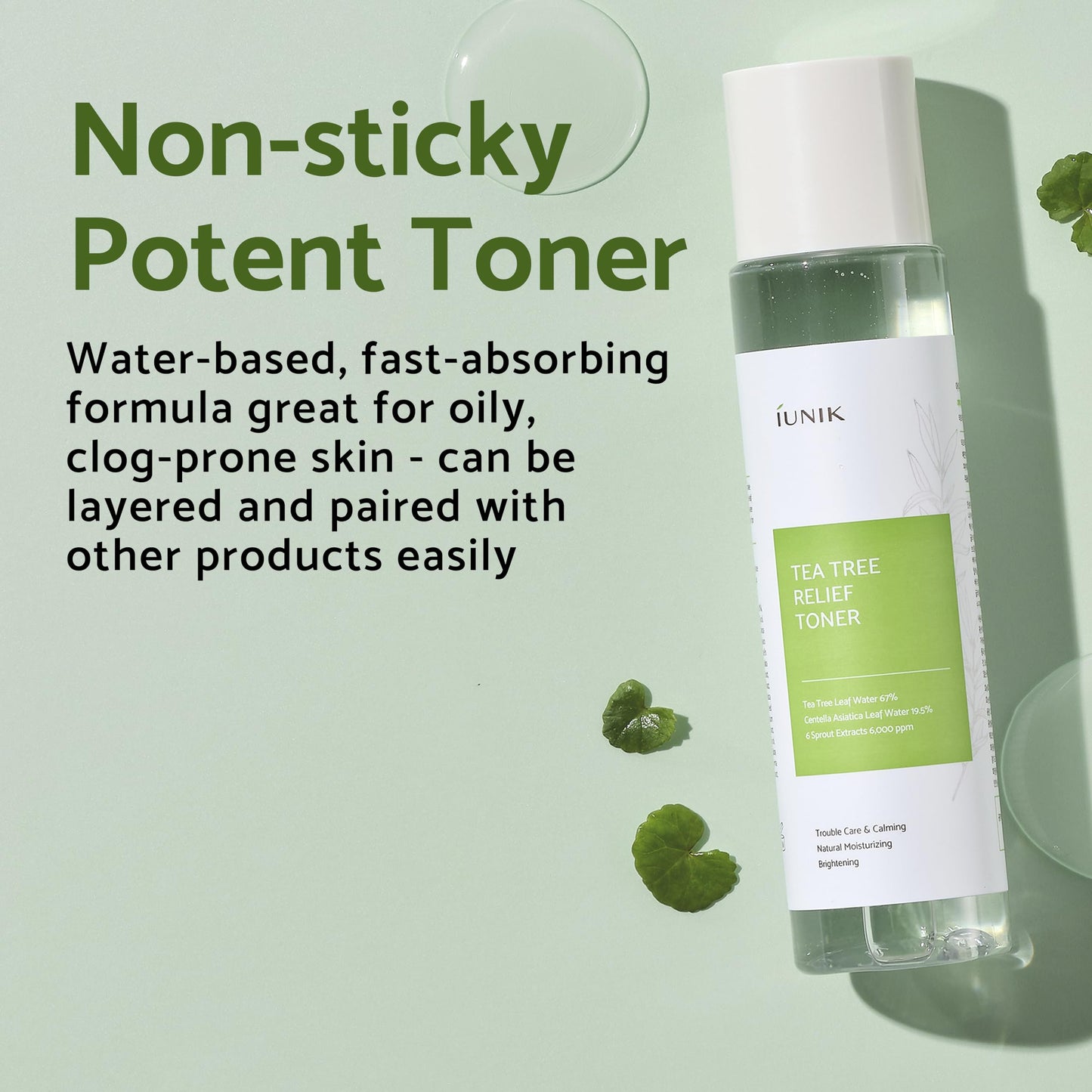 iUNIK Tea Tree Relief Toner 200ml + iUNIK Centella Calming Gel Cream 60ml