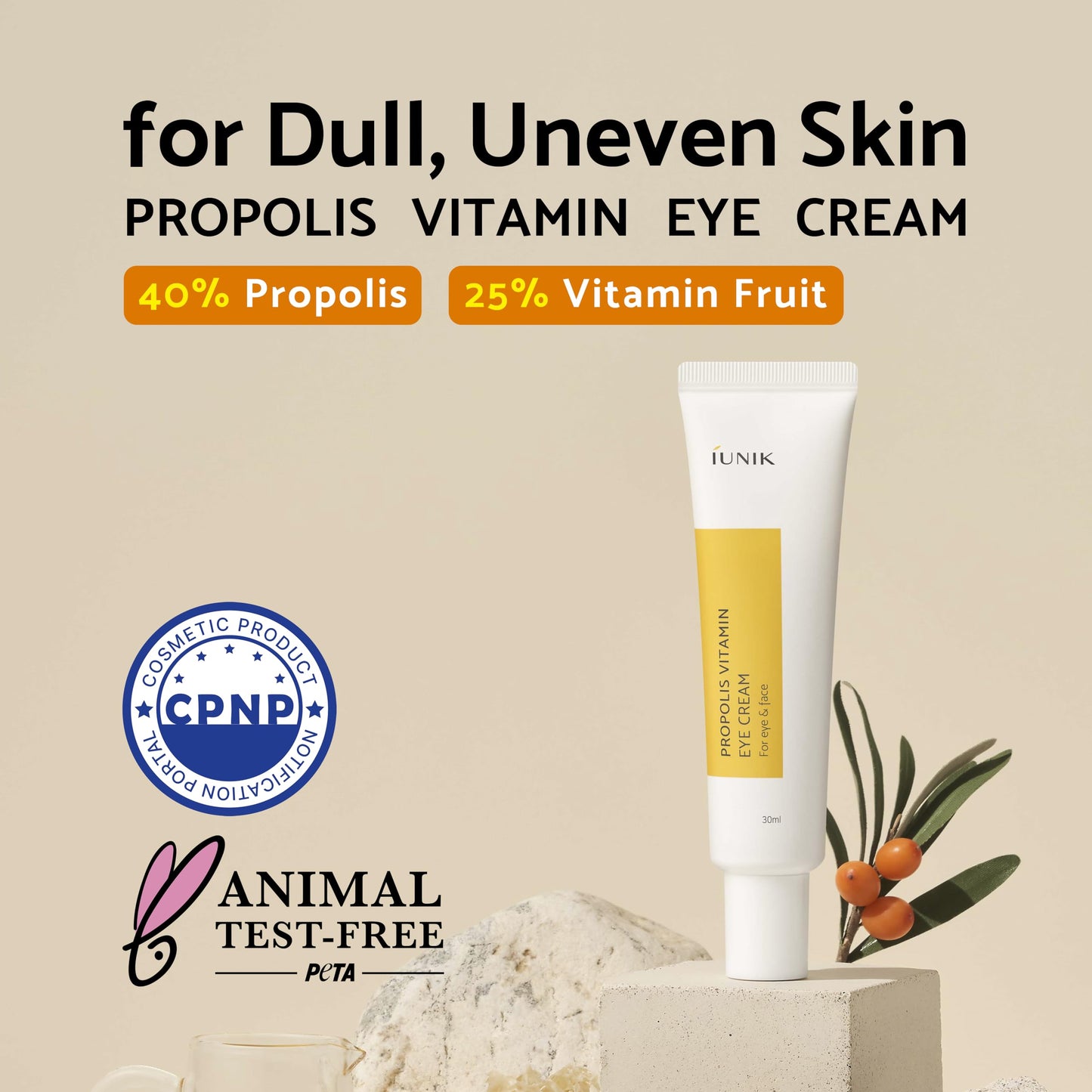 iUNIK Propolis Vitamin Eye Cream, 30ml