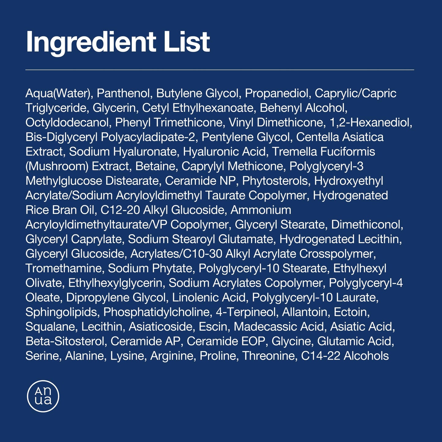 Anua 3 CERAMIDE PANTHENOL MOISTURE BARRIER CREAM 100ml