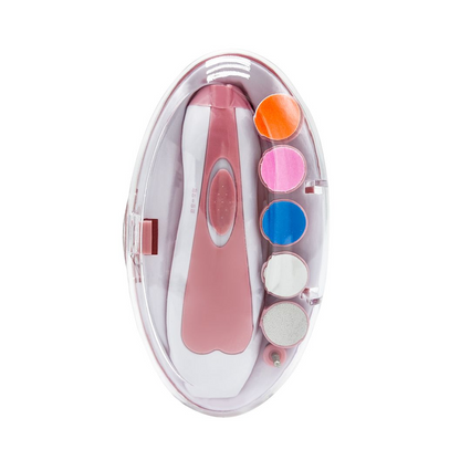 Elektrisk baby-neglefil, blid baby-elektrisk negletrimmer, Elektrisk baby-negleklipper med 7 udskiftningspuder til slibehoveder