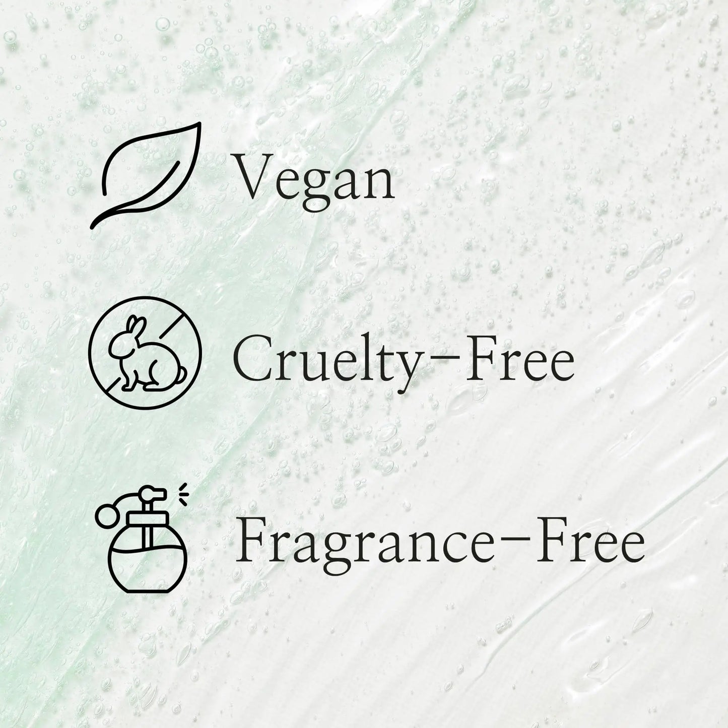 Vegan, cruelty-free, and fragrance-free icons on a light green and white textured background promoting Beauty of Joseon Green Plum Refreshing Cleanser 100ml.