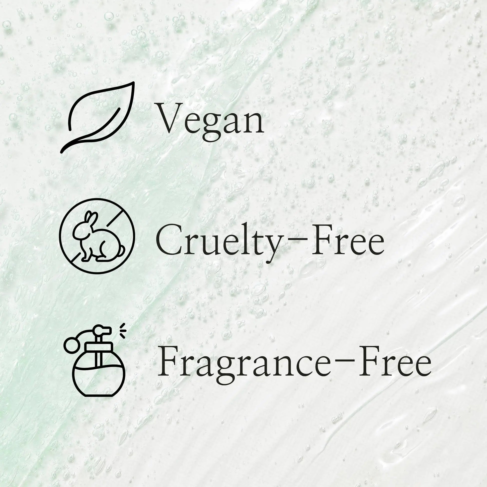 Vegan, cruelty-free, and fragrance-free icons on a light green and white textured background promoting Beauty of Joseon Green Plum Refreshing Cleanser 100ml.