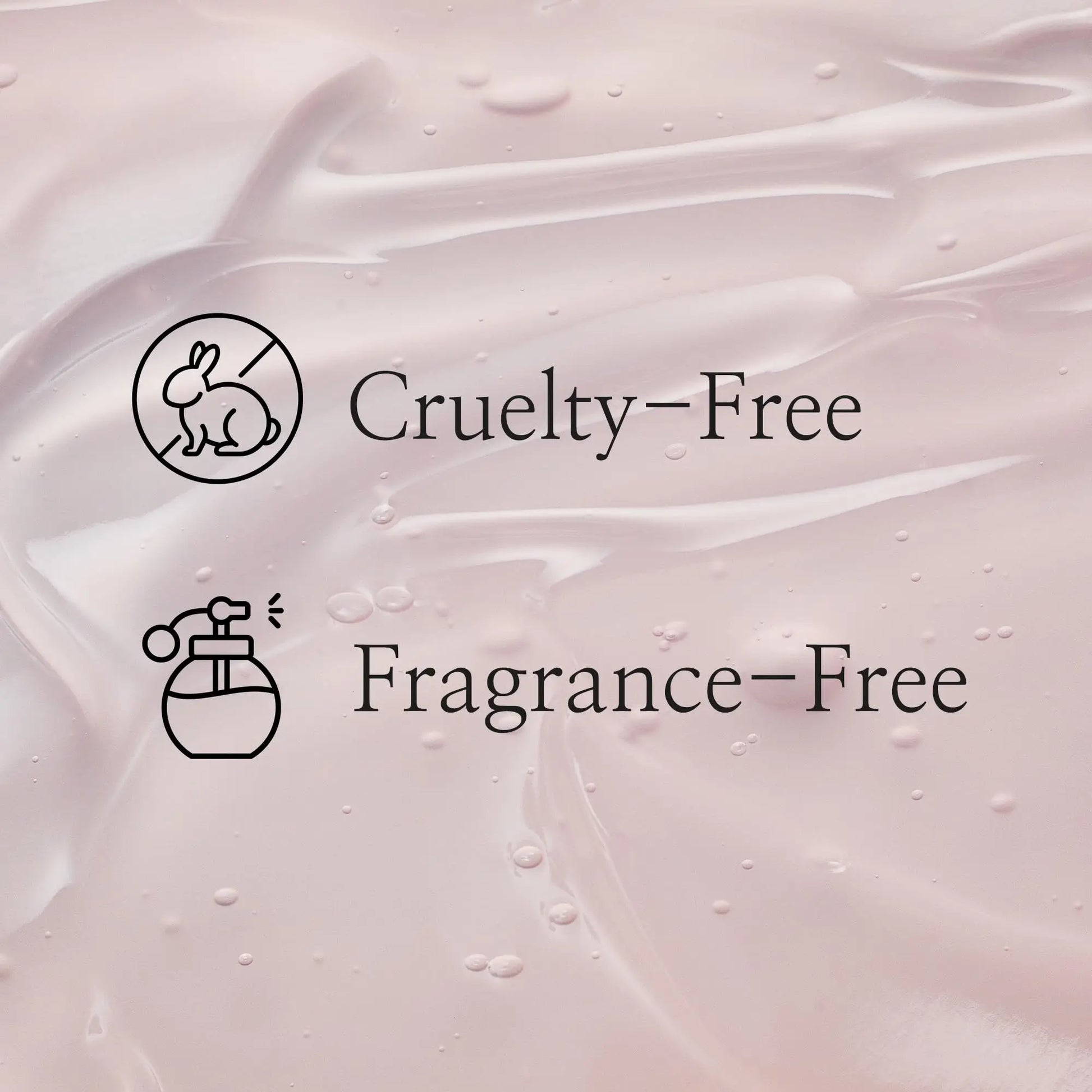 Close-up of light pink gel texture with text and icons indicating Beauty of Joseon Red Bean Water Gel 100ml is cruelty-free and fragrance-free.
