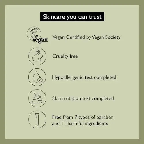 haruharu wonder Black Bamboo Mist 150ml skincare features vegan certification, cruelty-free, hypoallergenic and skin irritation tests completed, free from parabens and harmful ingredients.