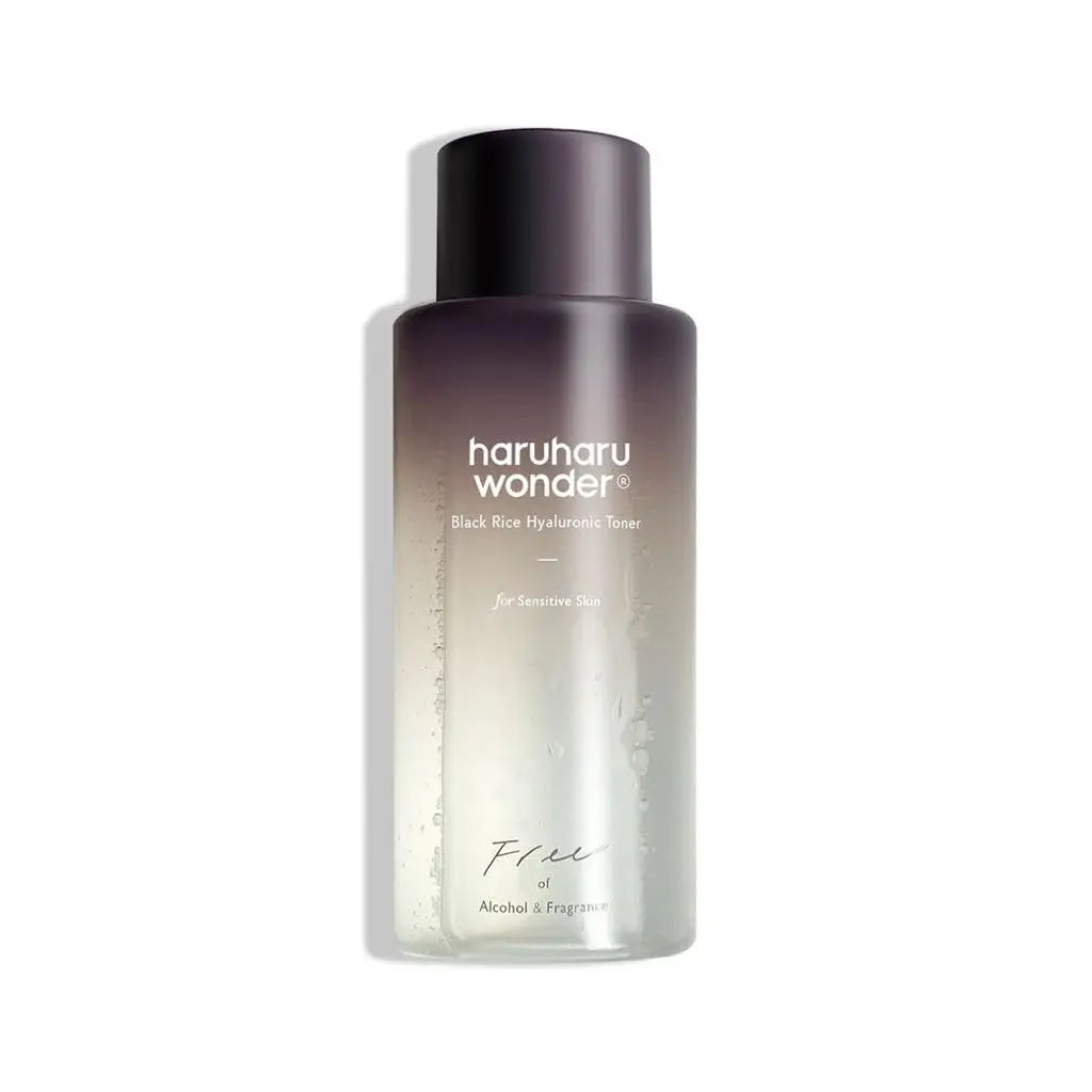 haruharu wonder Black Rice Hyaluronic Toner for Sensitive Skin 150ml in a sleek gradient bottle designed for gentle and hydrating skincare.