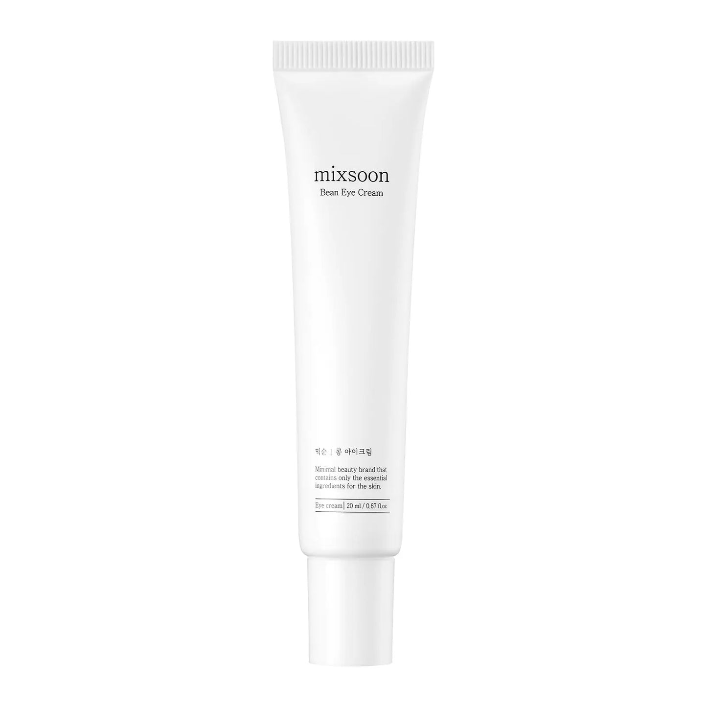 mixsoon Bean Eye cream 20ml in a white tube with minimalist black text, designed for gentle eye care and hydration.