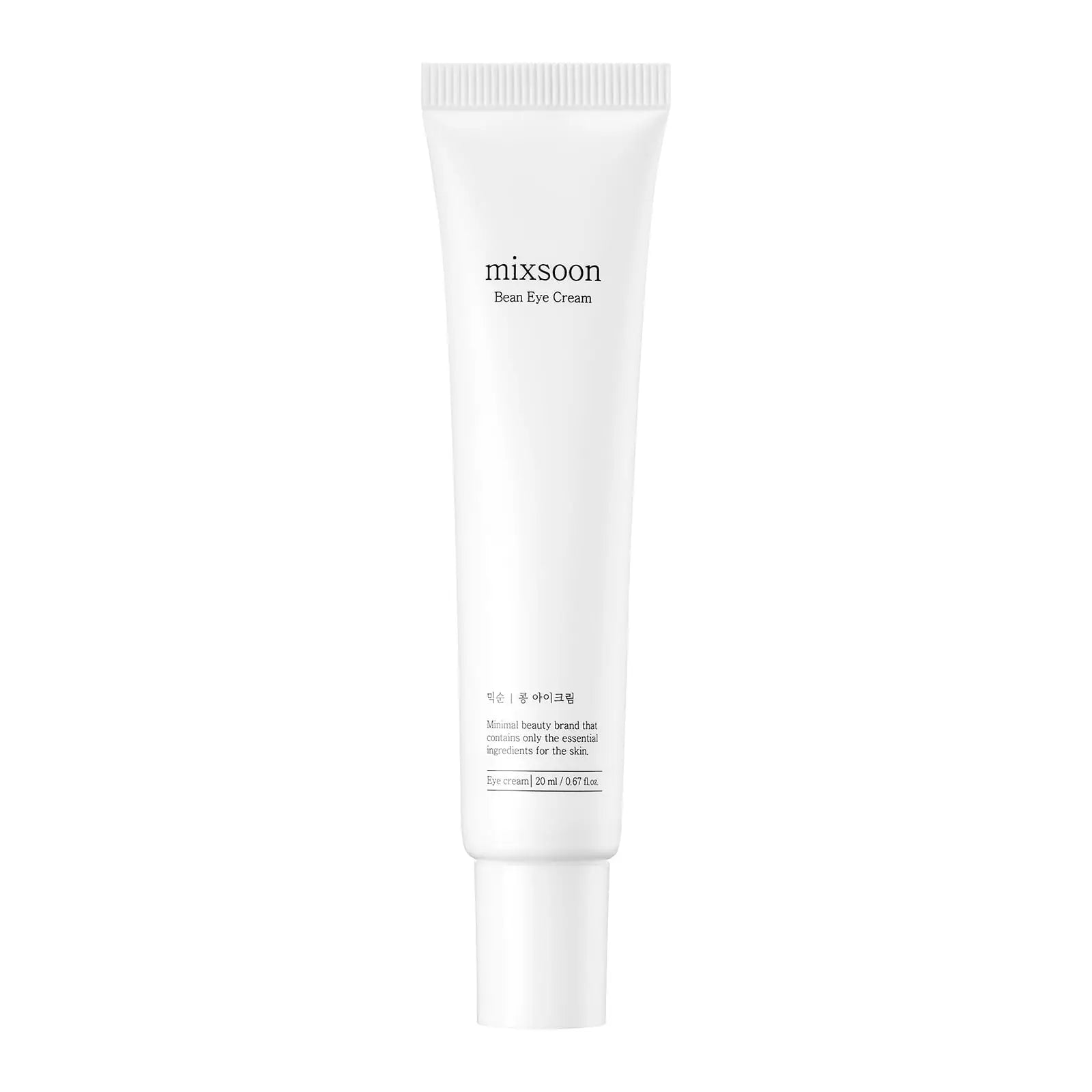 mixsoon Bean Eye cream 20ml in a white tube with minimalist black text, designed for gentle eye care and hydration.