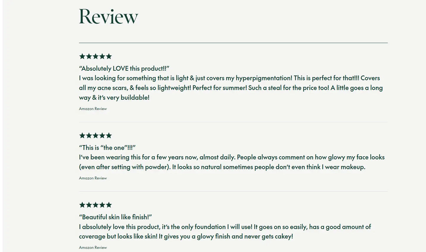 Customer reviews praising PURITO Wonder Releaf Centella BB Cream 30ml for its lightweight feel, effective coverage of hyperpigmentation and acne scars, natural glowing finish, and buildable texture ideal for summer use.