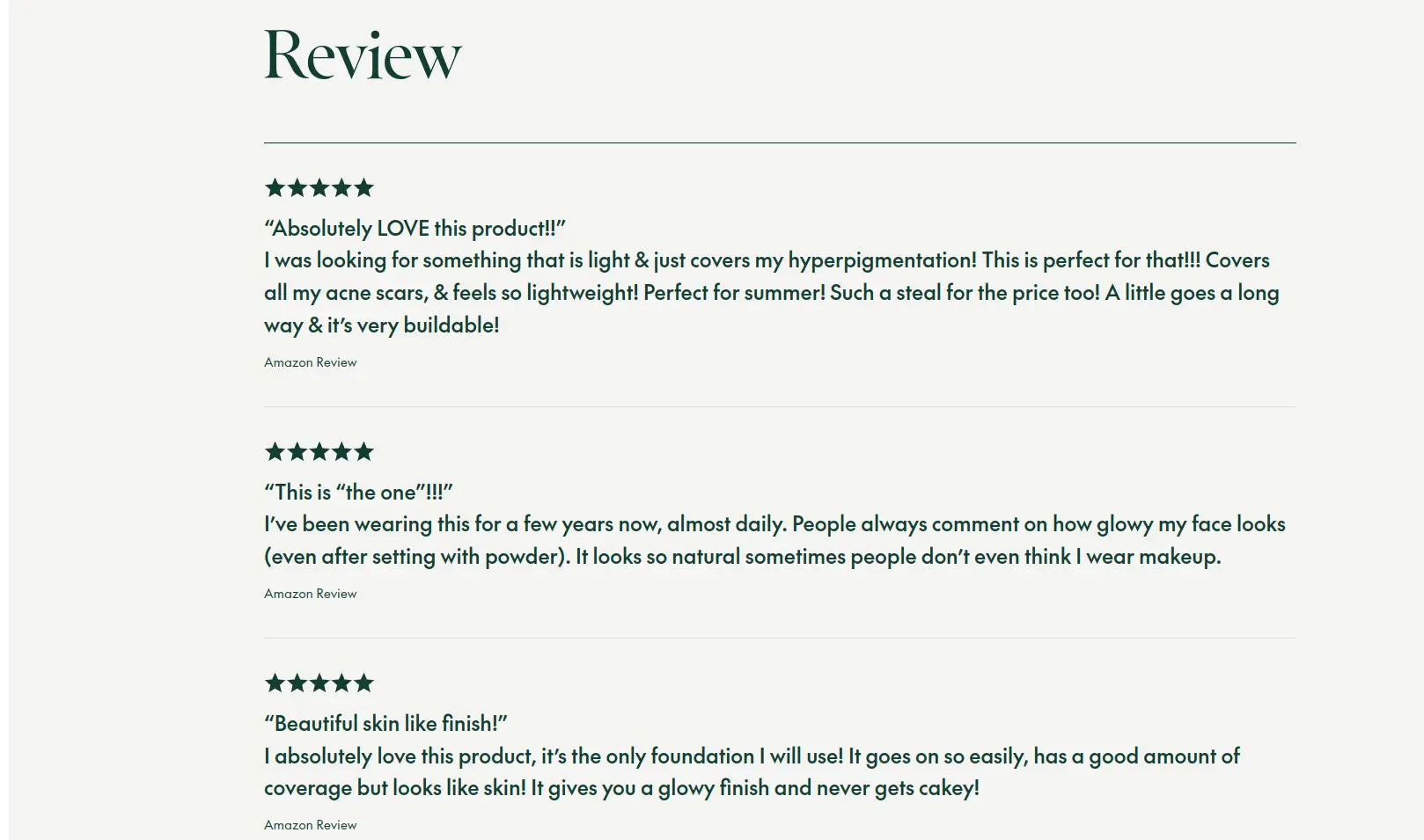 Customer reviews praising PURITO Wonder Releaf Centella BB Cream 30ml for its lightweight feel, effective coverage of hyperpigmentation and acne scars, natural glowing finish, and buildable texture ideal for summer use.