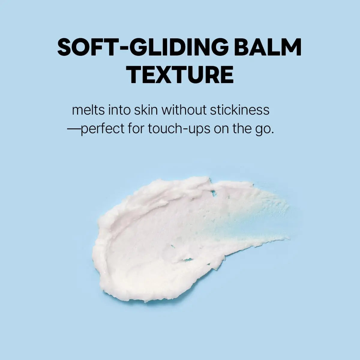 Soft-gliding balm texture of ROUND LAB Birch Juice Moisturizing Sun Stick 19g melts smoothly into skin without stickiness, ideal for easy touch-ups on the go.
