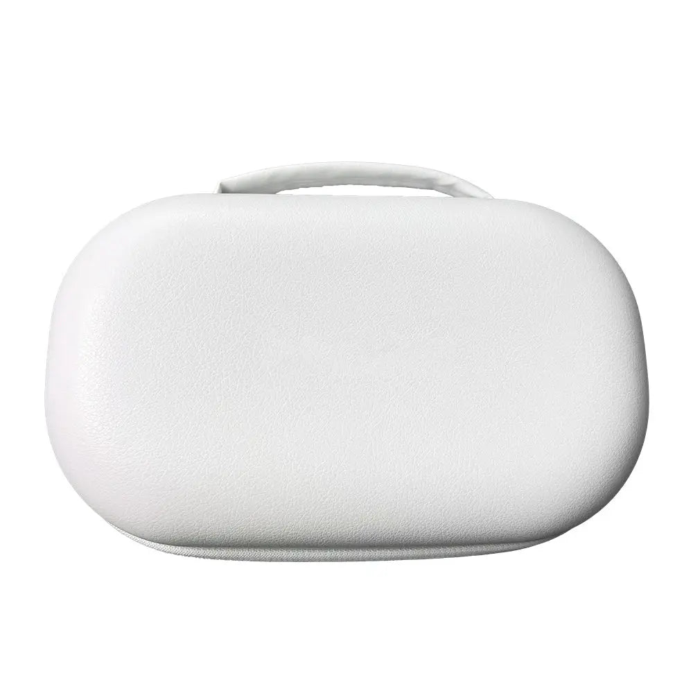 White textured hard shell carrying case with handle, designed for secure and portable storage, Wearable Breast Pump Case Waterproof Shockproof Hard Shell Carry case for Wearable Breast Pump,Breast Pump Case for,Hard Breast Pump Storage Pumping Carrying Ca.