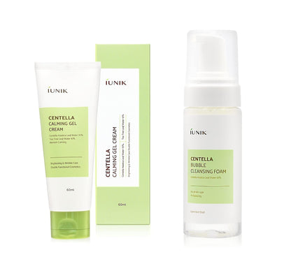 iUNIK Centella Calming Gel Cream 60ml + iUNIK Centella Bubble Cleansing Foam, 150ml