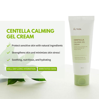 iUNIK Centella Calming Gel Cream 60ml + iUNIK Centella Bubble Cleansing Foam, 150ml