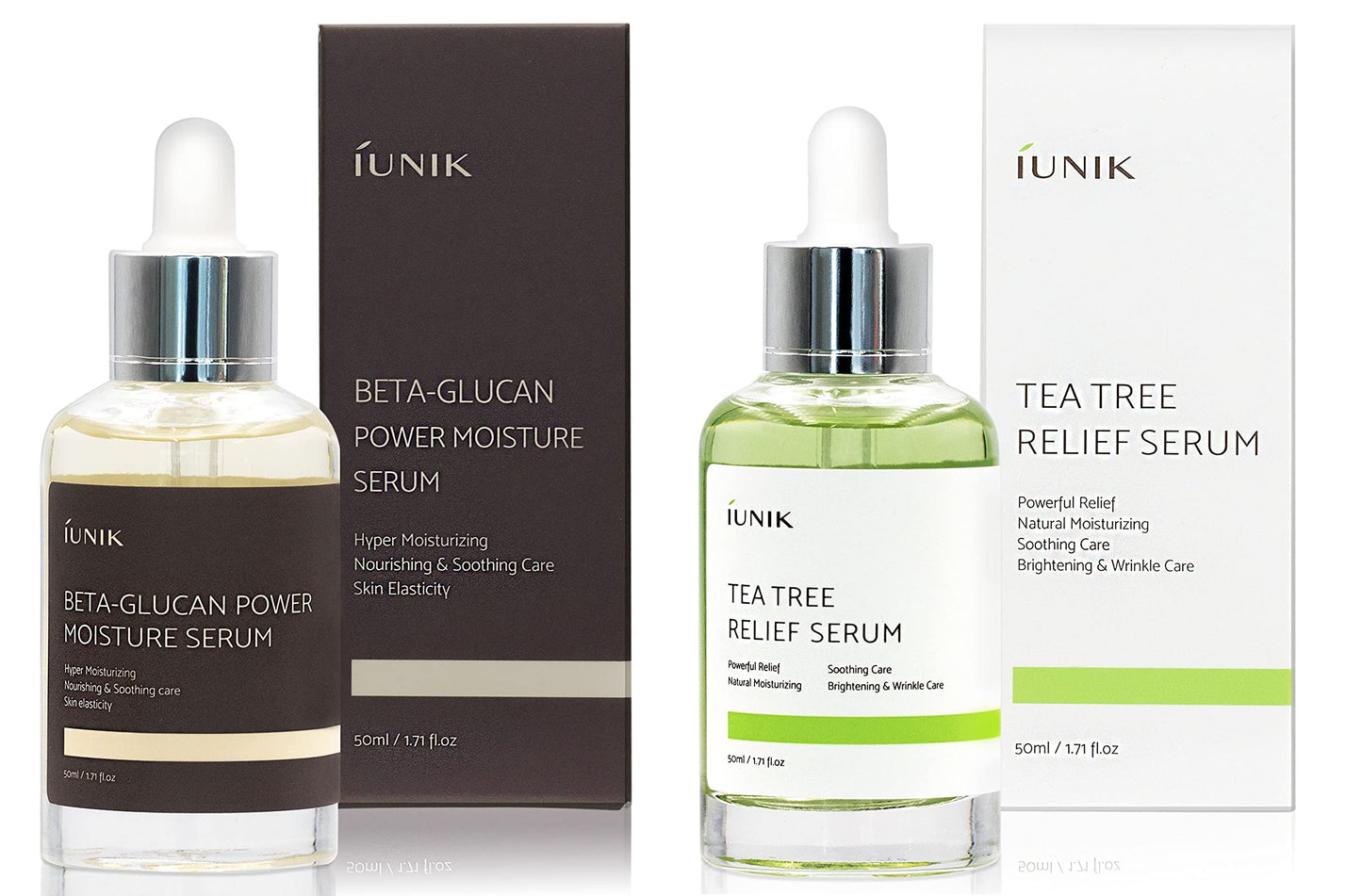 iUNIK Beta Glucan Power Moisture Serum  50ml + iUNIK Tea tree Relief Serum 50ml